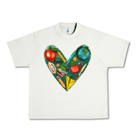 Pistachio teacher  heart Urban Heavy Tee - texasbilliewilder