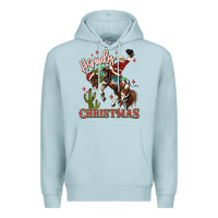 Blue Mist howdy christmas cowboy santa Premium Hoodie - MaliasSmallBusiness
