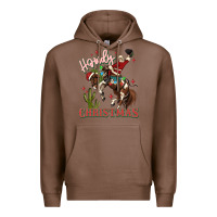 Chestnut howdy christmas cowboy santa Premium Hoodie - MaliasSmallBusiness