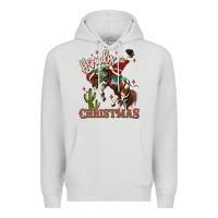 Dove Grey howdy christmas cowboy santa Premium Hoodie - MaliasSmallBusiness
