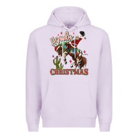 Lilac howdy christmas cowboy santa Premium Hoodie - MaliasSmallBusiness