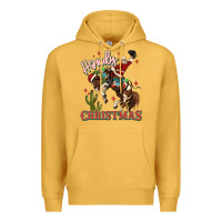 Mustard howdy christmas cowboy santa Premium Hoodie - MaliasSmallBusiness