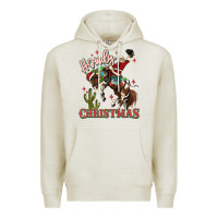 Oatmeal Heather howdy christmas cowboy santa Premium Hoodie - MaliasSmallBusiness