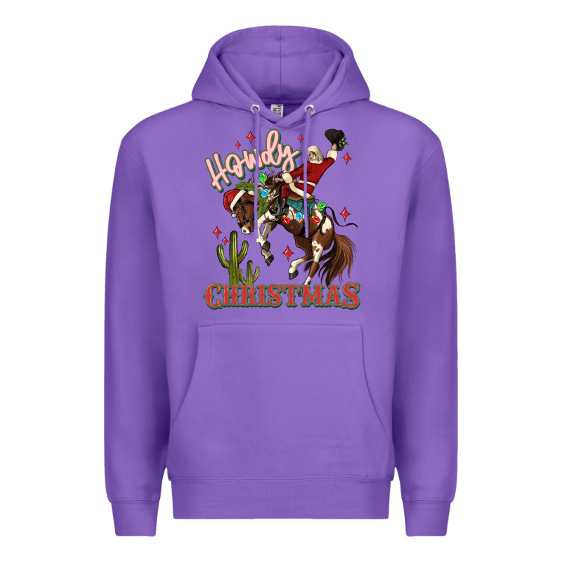 Howdy Christmas Cowboy Santa Premium Hoodie by MaliasSmallBusiness | Teevron