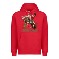 Red howdy christmas cowboy santa Premium Hoodie - MaliasSmallBusiness
