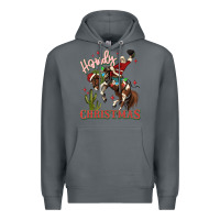 Rock howdy christmas cowboy santa Premium Hoodie - MaliasSmallBusiness