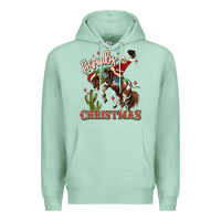 Seafoam howdy christmas cowboy santa Premium Hoodie - MaliasSmallBusiness