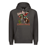 Smoke howdy christmas cowboy santa Premium Hoodie - MaliasSmallBusiness