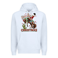 White howdy christmas cowboy santa Premium Hoodie - MaliasSmallBusiness