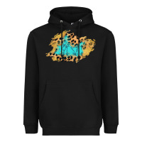 Black glitter leopard turquoise patch Heavyweight Hoodie - AdoDesignShop
