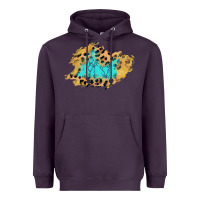 Plum glitter leopard turquoise patch Heavyweight Hoodie - AdoDesignShop