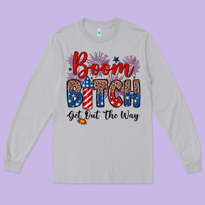 Boom Bitch Get Out The Way Long Sleeve Tee Designed By Neo Western