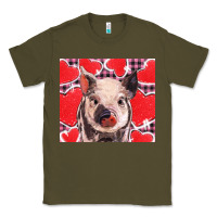 Army Green valentine's day glitter hearts pig Classic Tee - BarkalooDesign