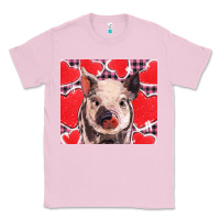 Bubblegum Pink valentine's day glitter hearts pig Classic Tee - BarkalooDesign