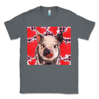 Charcoal Heather valentine's day glitter hearts pig Classic Tee - BarkalooDesign