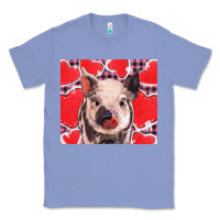Colony Blue valentine's day glitter hearts pig Classic Tee - BarkalooDesign