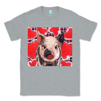 Heather Grey valentine's day glitter hearts pig Classic Tee - BarkalooDesign