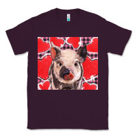 Plum valentine's day glitter hearts pig Classic Tee - BarkalooDesign