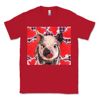 Red valentine's day glitter hearts pig Classic Tee - BarkalooDesign