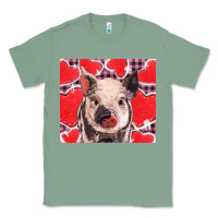 Sage valentine's day glitter hearts pig Classic Tee - BarkalooDesign