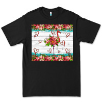 Black flamingo with tropical flowers Premium Tee - Artiststas