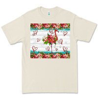 Bone flamingo with tropical flowers Premium Tee - Artiststas