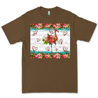 Cacao flamingo with tropical flowers Premium Tee - Artiststas