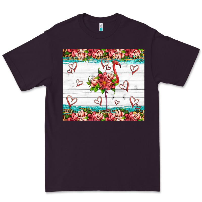 Flamingo With Tropical Flowers Premium Tee by Artiststas | Teevron