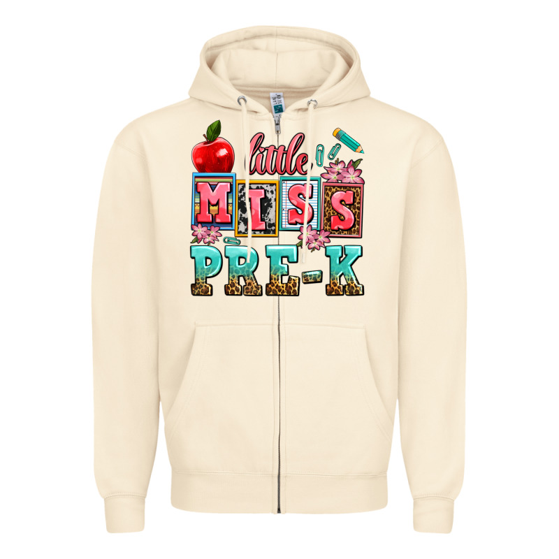 Little Miss Pre K Zipper Hoodie by AdoDesignShop | Teevron