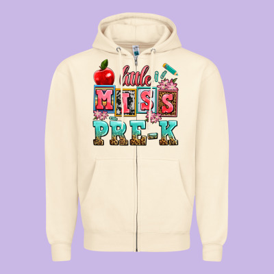Little Miss Pre K Zipper Hoodie Designed By Adodesignshop