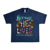 Navy because he lives i can face tomorrow Urban Heavy Tee - Zillion Design Studio