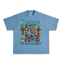 Pebble Blue because he lives i can face tomorrow Urban Heavy Tee - Zillion Design Studio