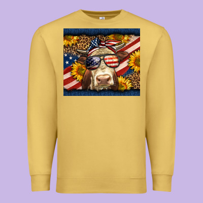 Western 4th Of July Cow Premium Sweatshirt Designed By Lillyallendesigns