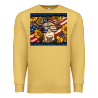 Antique Gold Western 4th Of July Cow Premium Sweatshirt - LillyAllenDesigns