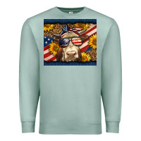 Seafoam Western 4th Of July Cow Premium Sweatshirt - LillyAllenDesigns