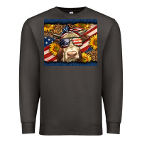 Smoke Western 4th Of July Cow Premium Sweatshirt - LillyAllenDesigns