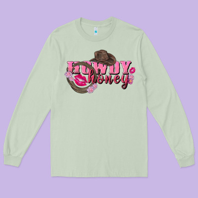 Howdy Honey Valentine's Day Long Sleeve Tee Designed By Fadigitalartstudio