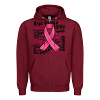 Burgundy breast cancer ribbon Zipper Hoodie - JahusDesignShop