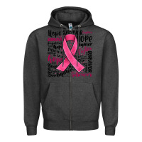 Charcoal Heather breast cancer ribbon Zipper Hoodie - JahusDesignShop