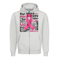 Dove Grey breast cancer ribbon Zipper Hoodie - JahusDesignShop