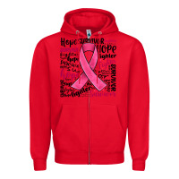 Red breast cancer ribbon Zipper Hoodie - JahusDesignShop