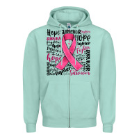 Breast Cancer Ribbon Zipper Hoodie | Teevron
