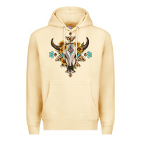 Pina Colada bull skull with aztec sunflower leopard Premium Hoodie - MaliasSmallBusiness