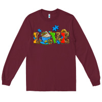 Burgundy autism coffee cup with sunflower Long Sleeve Tee - AdoDesignShop