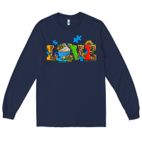 Navy autism coffee cup with sunflower Long Sleeve Tee - AdoDesignShop