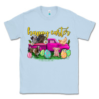 Dusty Blue happy easter truck with farm animal Classic Tee - Neo Western