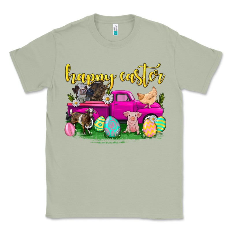 Happy Easter Truck With Farm Animal Classic Tee by Neo Western | Teevron