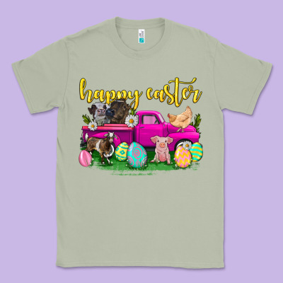 Happy Easter Truck With Farm Animal Classic Tee Designed By Neo Western