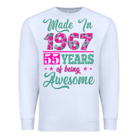White made in 1967, 55 years of being awesome Premium Sweatshirt - Jasminsmagicworld