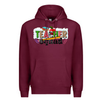 Burgundy teacher squad Premium Hoodie - NancyCooperArtShop